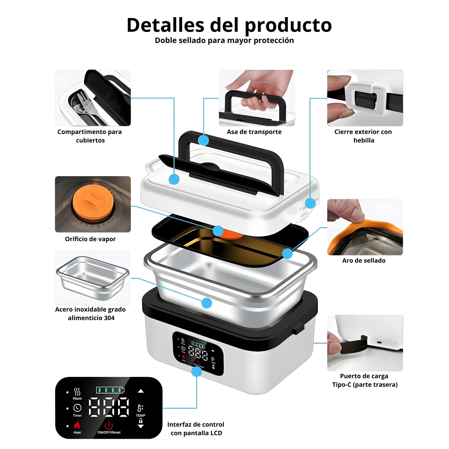 Lonchera electrica inalambrica-Power Bank